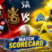 Royal Challengers Bengaluru Vs Chennai Super Kings Match Scorecard