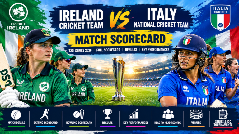 Ireland cricket team vs Italy national cricket team match scorecard with players, teams and T20I results